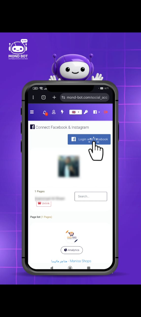 How to connect Mond Bot auto-responder platform to Facebook and Instagram